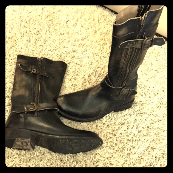 Bed Stu Shoes - Bed Stu leather Moto boot in black